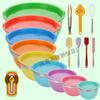 American-Style Silicone-Lidded Salad Bowl Set - Stainless Steel, Multi-purpose for Cooking, Baking, and Egg Beating.