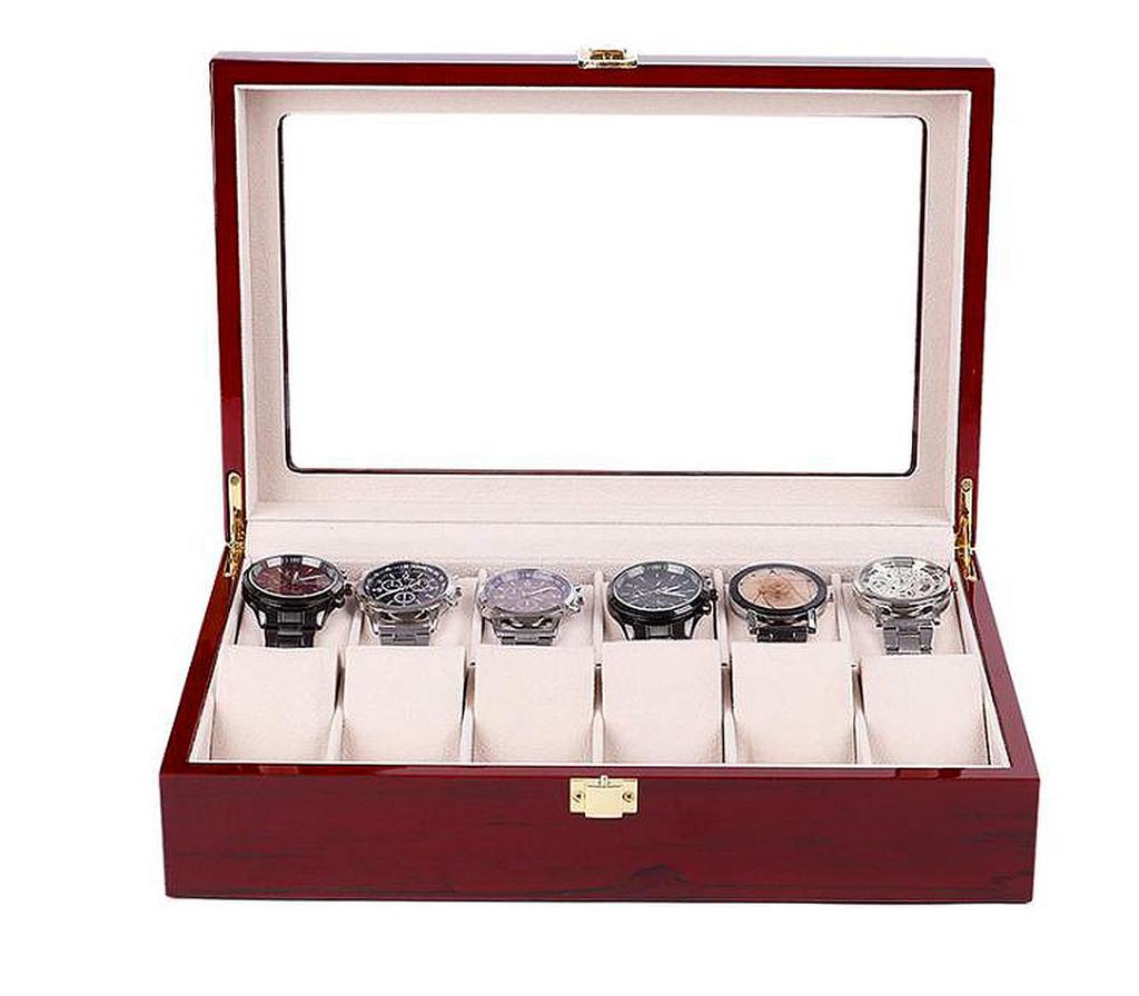 Luxurious Wooden Watch Storage Box for 12 Collection Display 12 Watches, Case, (Holds Watches)