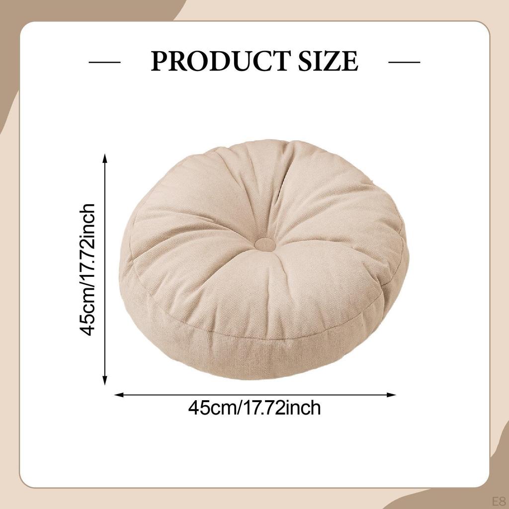 Round Floor Pillow Cushion Pad, Soft Decorative Portable Meditation Cushion, for Home Couch
