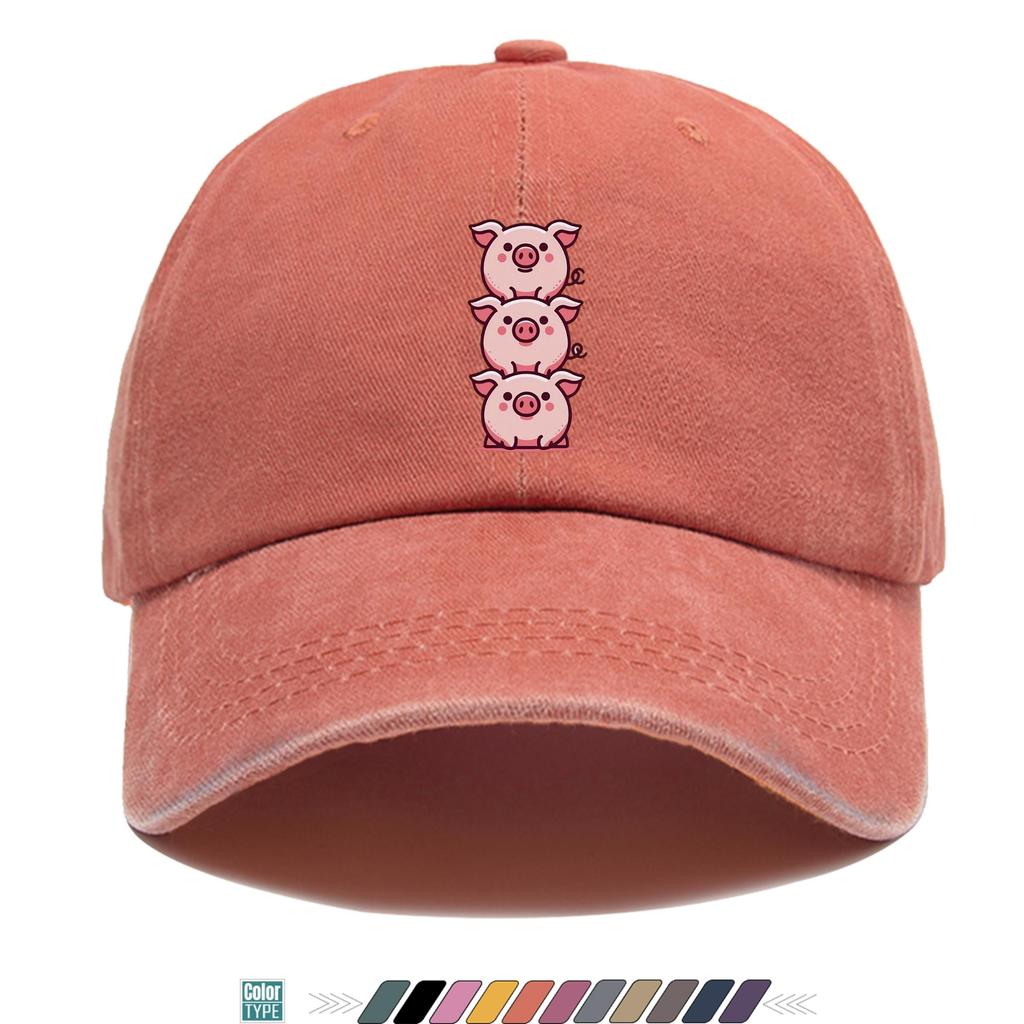 pc Pig Stacking Music Print Trucker Hat Comfortable And Breathable Fashionable And Beautiful Cartoon Game Black Classic Papa Ha