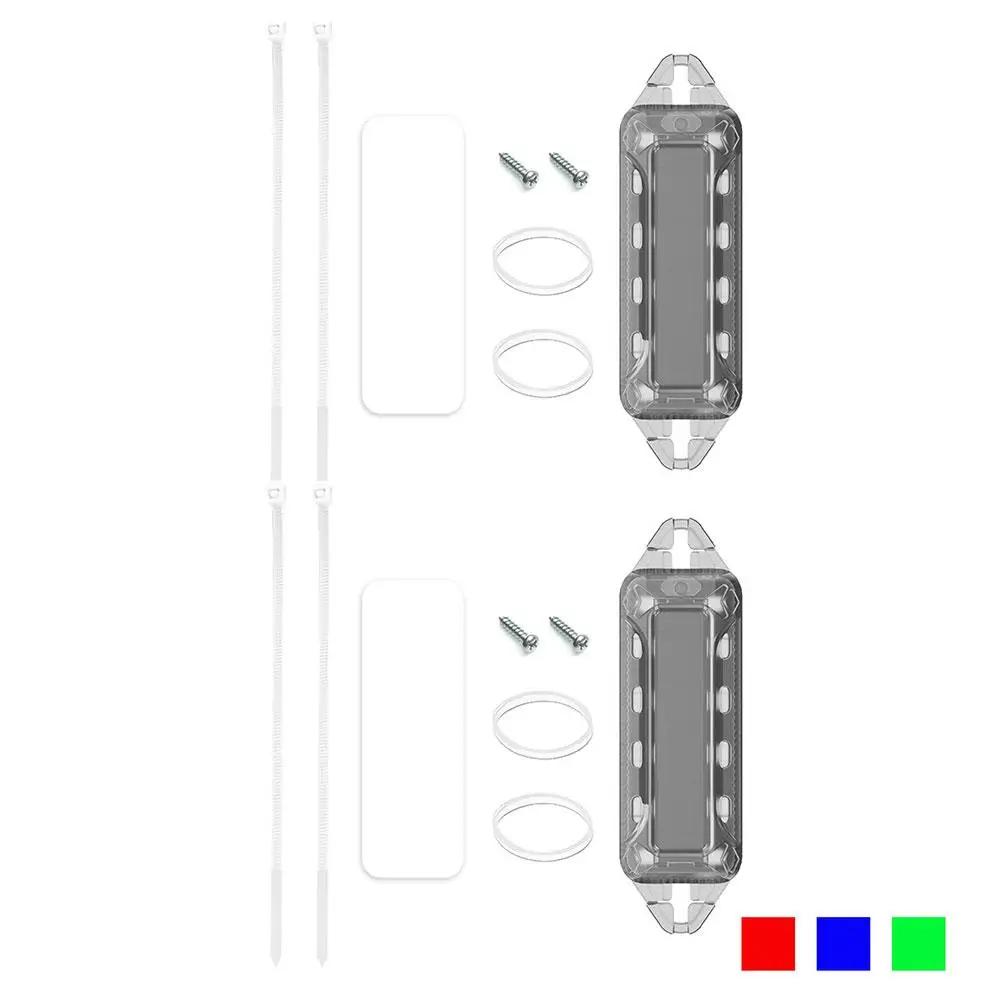 Car Solar Warning Flash Red Blue Flashing Light Night End Light Motorcycle Collision Light Running Waterproof Anti Rear Col J4J4
