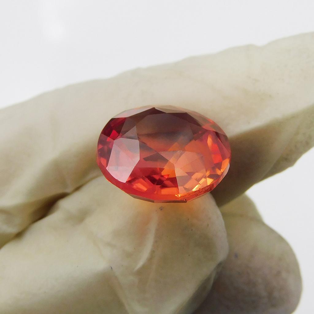 Natural Orange Sapphire Loose Gemstone Ceylon 9.60 Ct Round Shape September Birthday Birthstone