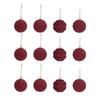 12pcs Velvet Flocked Christmas Ornaments Festive Hanging Balls For Xmas Tree, Table, Window Door Hanging Flower Wreath Decor