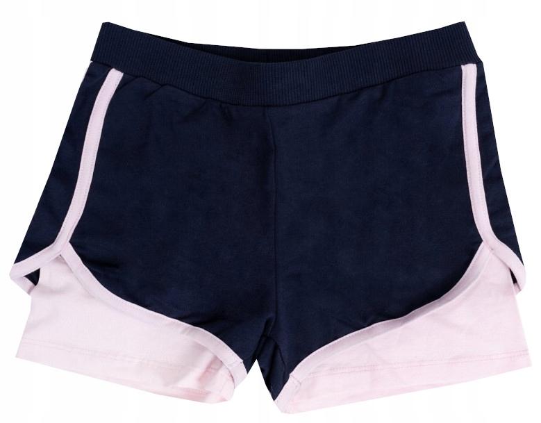 Doppelshorts mit Radlerhose 2in1 Sportunterricht Gymnastik Rosa Marine 158/164 ł002b
