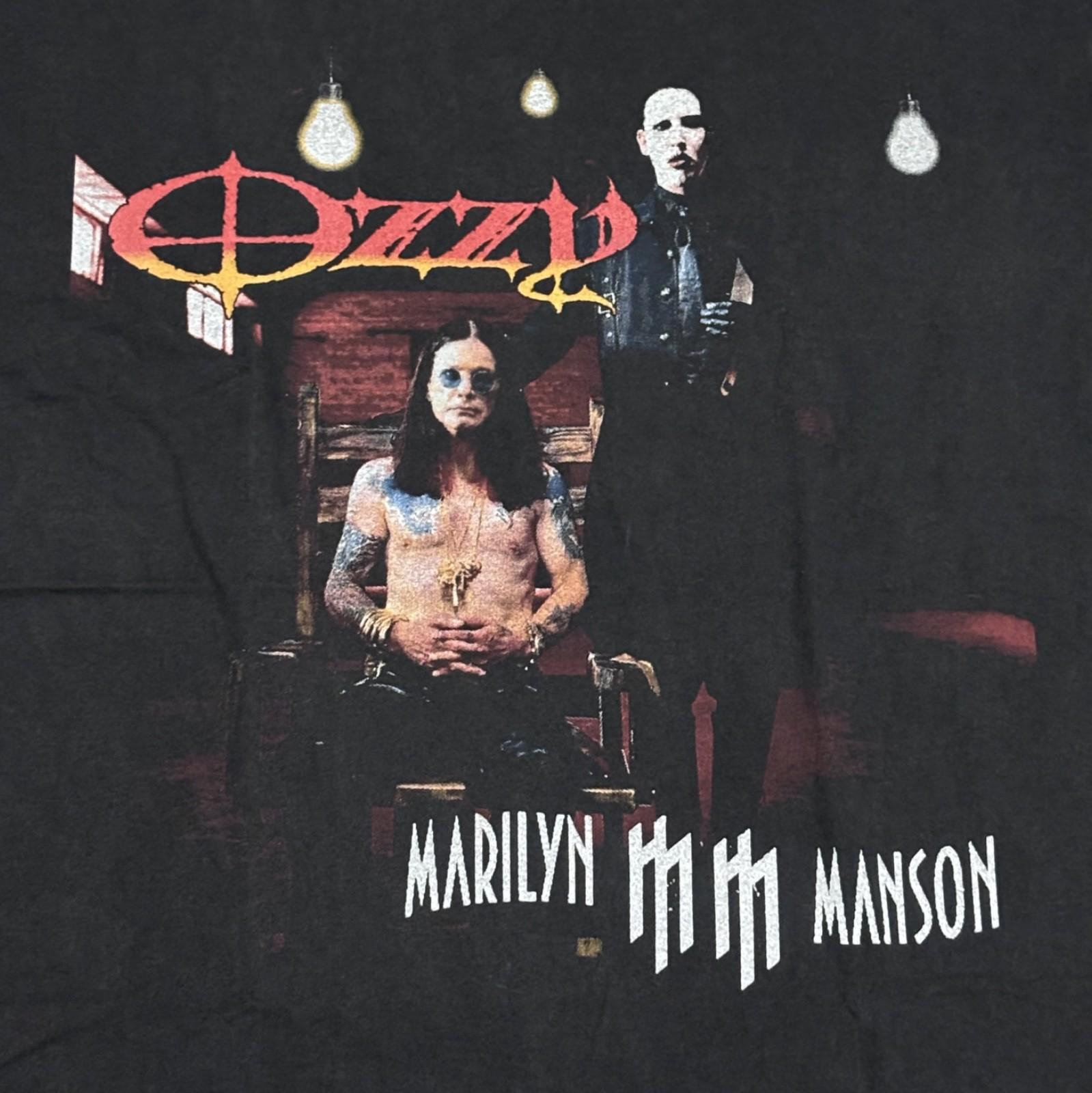 Vintage OZZY OBOURNE & MARILYN MANSON 2003 OZZFEST 90s Band Sz.L T-Shirt REPRINT XXXL