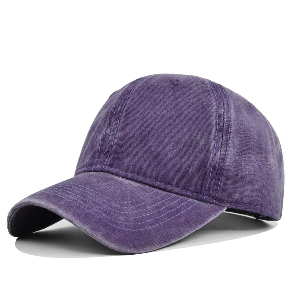 Washable Denim Baseball Cap New Summer Solid Color Cotton Cap Women Ponytail Hats Men Baseball Cap Outdoor Visor Casual Cap