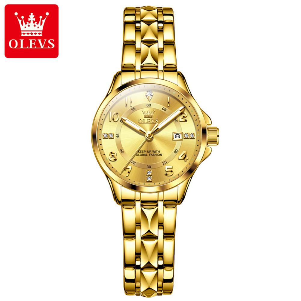 OLEVS brand watch three-dimensional dial dual calendar quartz watch waterproof women's watch 2910