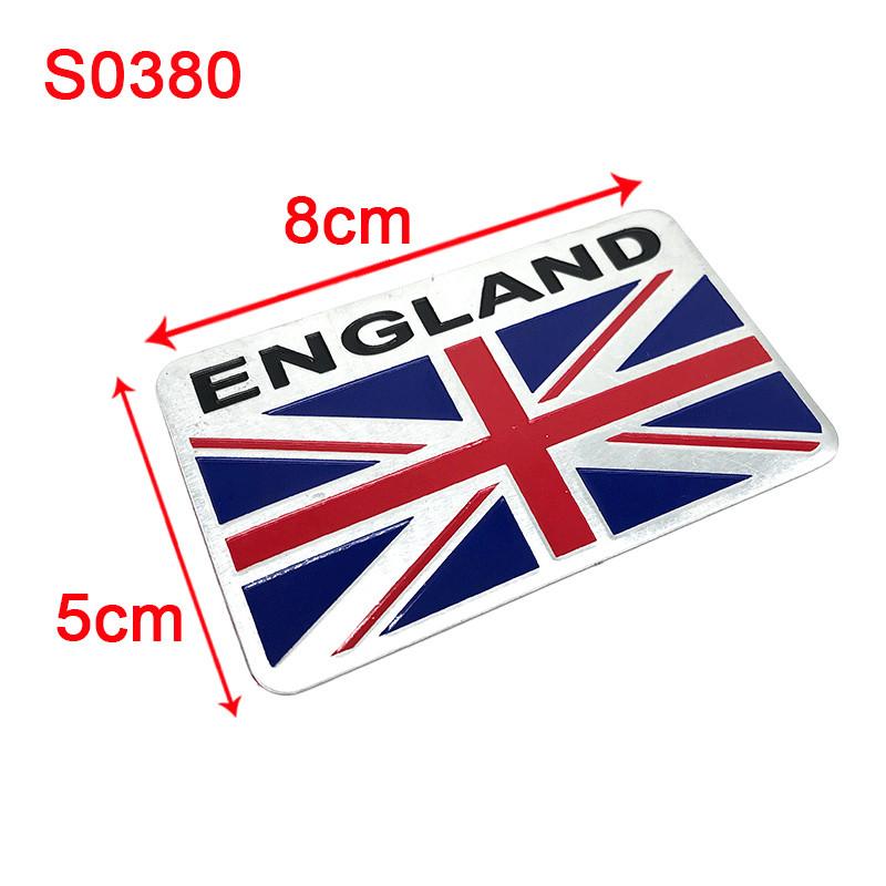 Aluminium Alloy Silver GB England UK Flag Union Jack Shield Emblem Badge Decal Sticker for Lotus MG Ford Skoda VW OPEL