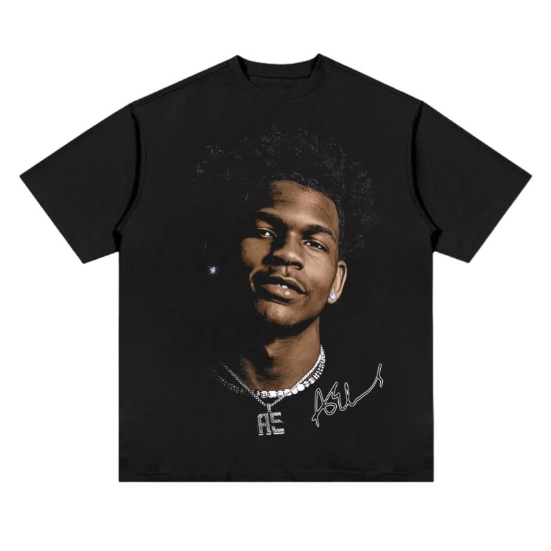 

American Professional Basketball Star Pattern Printed T-shirt Trend Casual Loose 100% Cotton Round Neck Short-sleeved T-shirt 4XL