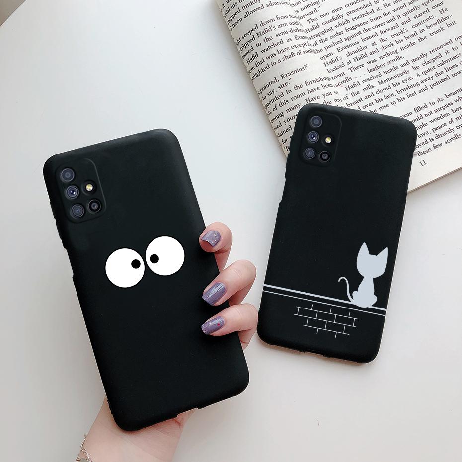 Case For Samsung Galaxy M51 Phone Case Cute Cat Cartoon Soft Touch Silicone Cover For Samsung M51 M 51 M515 SM-M515F Case Funda