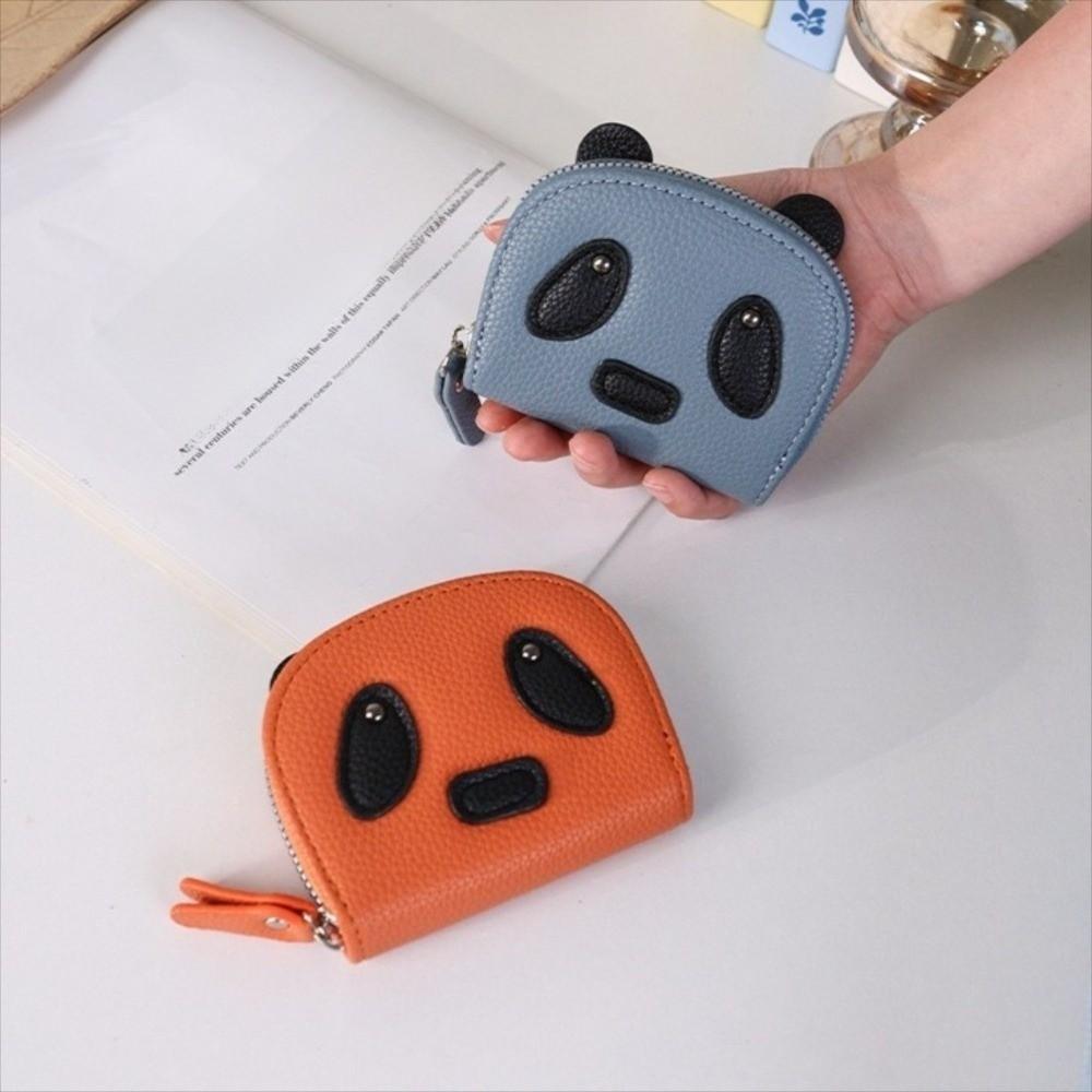 Mini Panda Card Holder Zipper Women Wallet Fashion PU Leather Coin Purse  Women