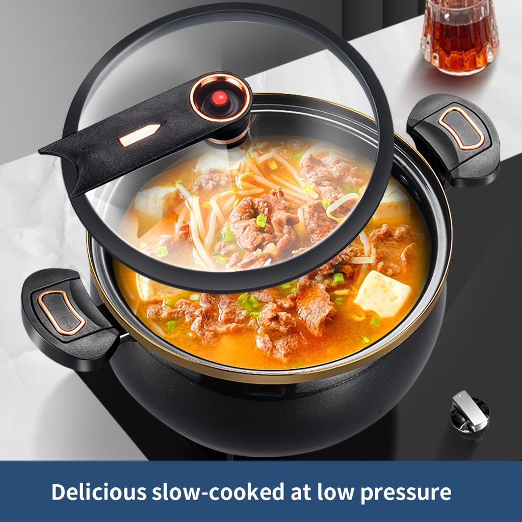 1pc Enamel Soup Pot Cooker Large Capacity Multifunctional Household Cookware Pressure Simmer Non-Stick Dual Handles Easy Cooking