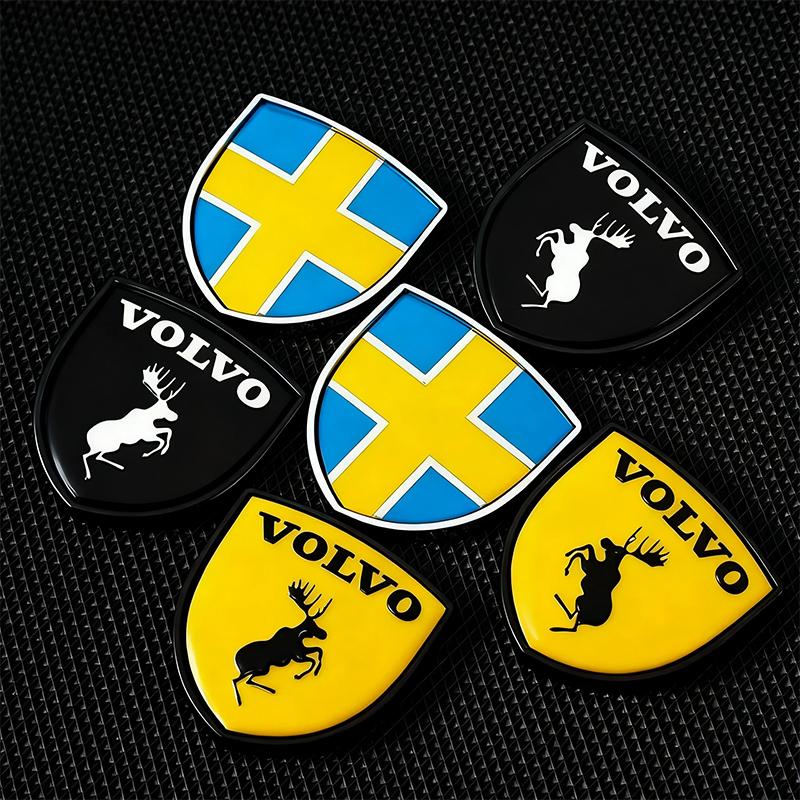 2 Stück Metall Auto Schild Logo Seitenkarosserie Heck Kofferraum Aufkleber Für Volvo AWD V50 S60 XC60 S40 XC40 XC90 V60 S80 S90 V90 V70 T6 T8