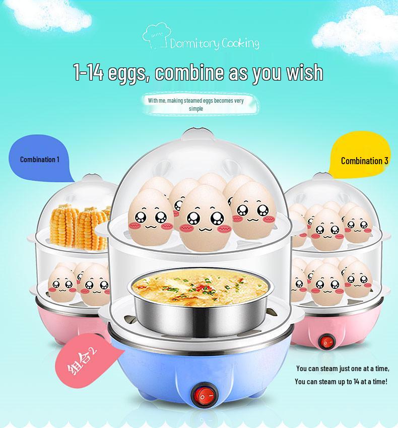 Mini Multi-Functional Egg Steamer with Automatic Power-Off for Household Use