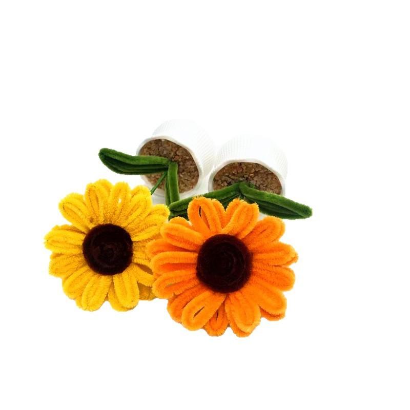 Plush Twisted Rod Sunflower Potted Desktop And Office Decoration Ornament