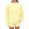 Women's Loose Fit Polka Dot Long Sleeve Neck Sweatshirt and Shorts 2 Piece Set