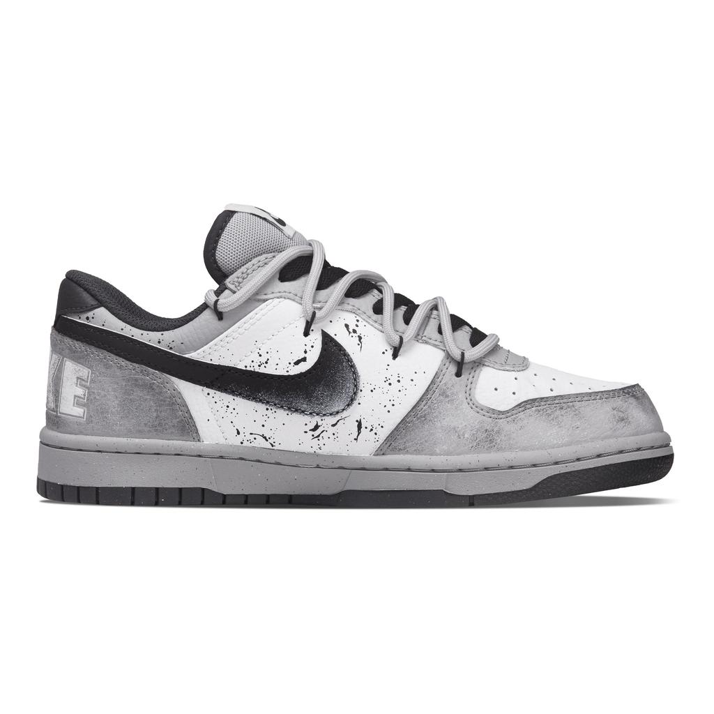 Nike Big All seeing Eyes Abrasion Resistant Slip Resistant Low top Skateboard Shoes Men's Black White Gray 355152-017(Team864-)