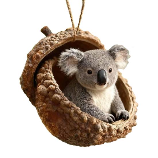 Forest Animal Acorn Hanging Ornaments Acrylic Christmas Tree Decor with Squirrel Rabbit Pony Designs 2D Flat Pendants for Holiday Gifting