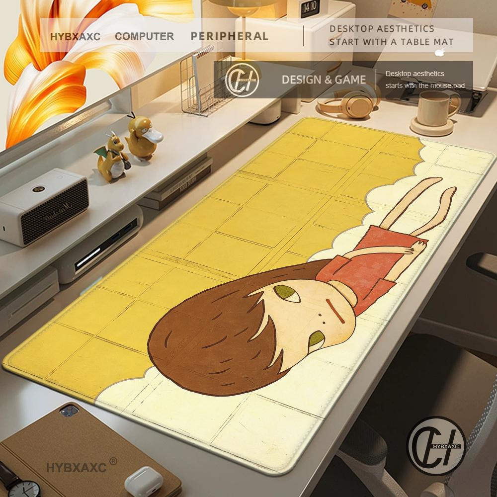 Yyoshitomo Nnara Art Style Mouse Pad Hybxaxc Large Big Gaming Mouse Pad Lock Edge Thickened Computer Keyboard Table Desk Mat