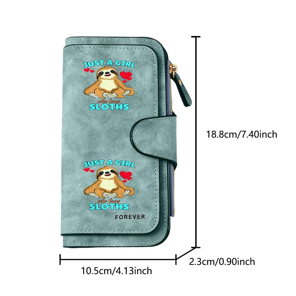 Fashionable Long Wallet with Adorable Sloth Illustration Print Design That Catches the Eye Multifunctional Portable and Secure Coin Purse with Enough