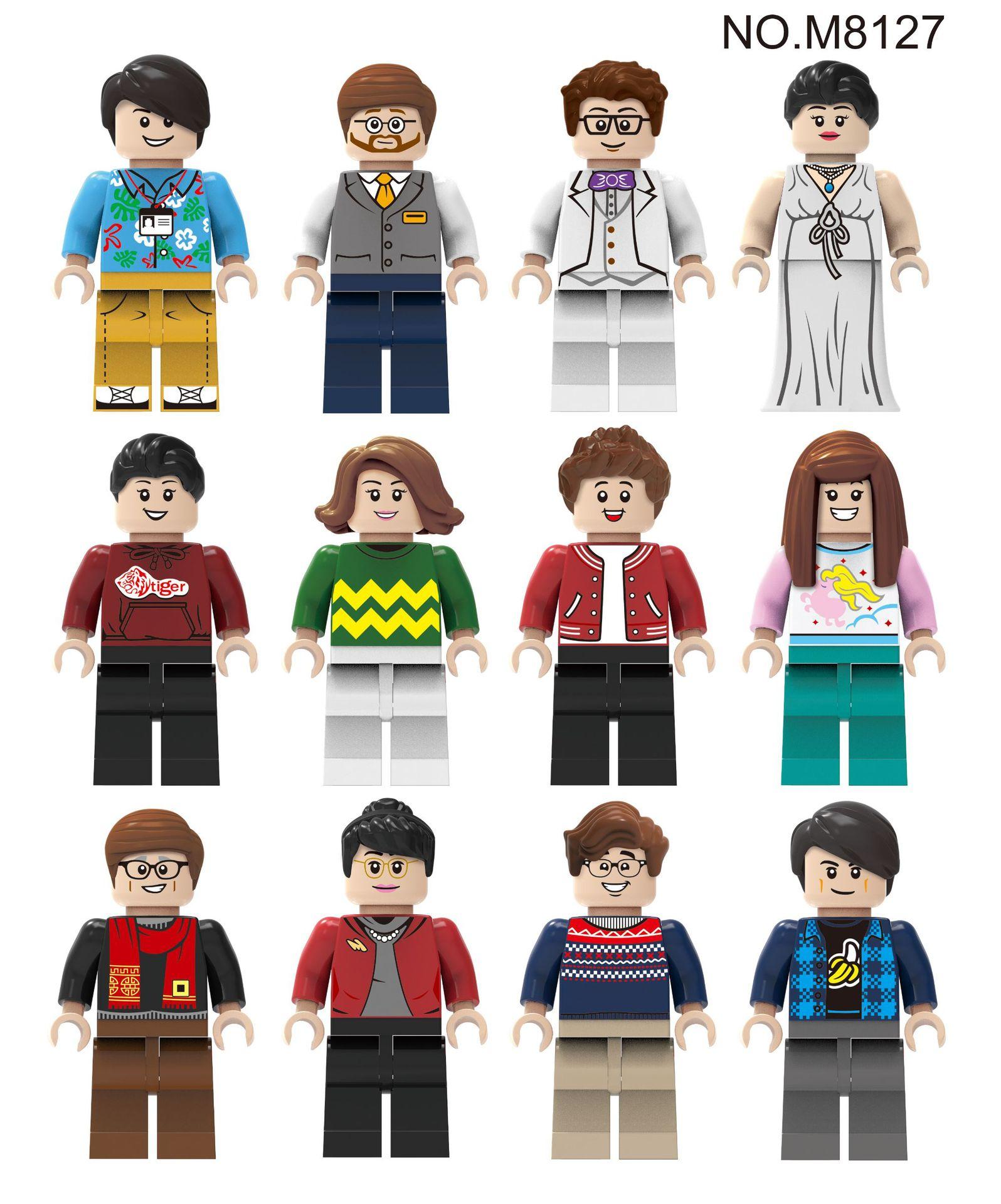 M8127 Splicing Building Block Toy Tour Group Figurine Student Teacher Children Small Particle Building Block Toy