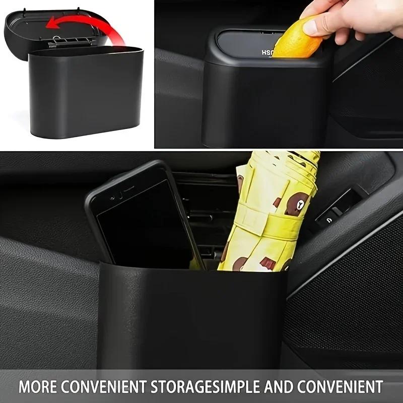 1pc Car-Mounted Trash Can - Mini Garbage Bin & Storage Box for Auto Organization (Essential Accessory)