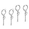 Stainless Steel Hip Hop Peace Long Dangle Earrings Hoop Studs NonPiecred