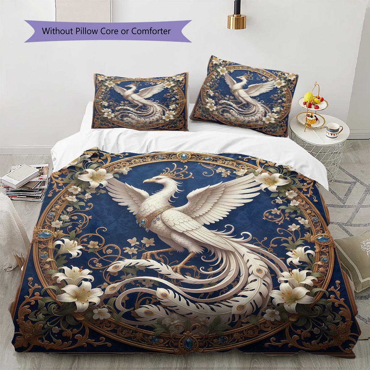 

Rococoanimalreliefs Pattern Bedding Quilt Set Quilt Cover Pillowcase Home Decoration Birthday Gift (1 * duvet cover + 2 * pillowcase, without core) 135x200cm