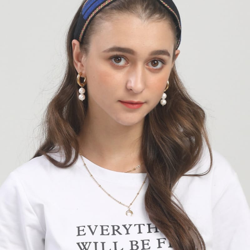 LALA Ethnic Striped Hairband - D Black