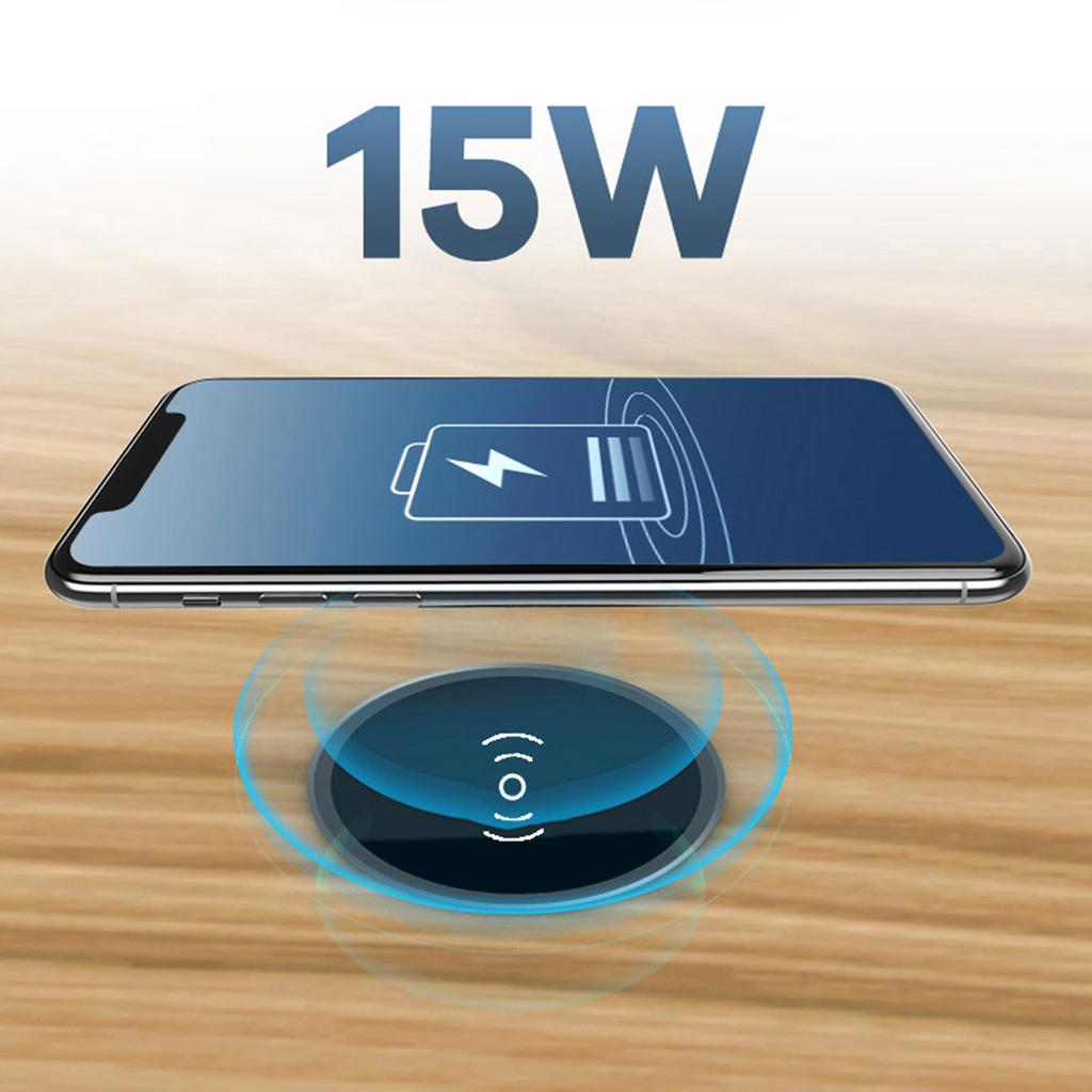 15W Desk Embedded Wireless Charger for Phone 15 S22 Counter Desktop Bedside Table Furniture Office Smartphones Charger