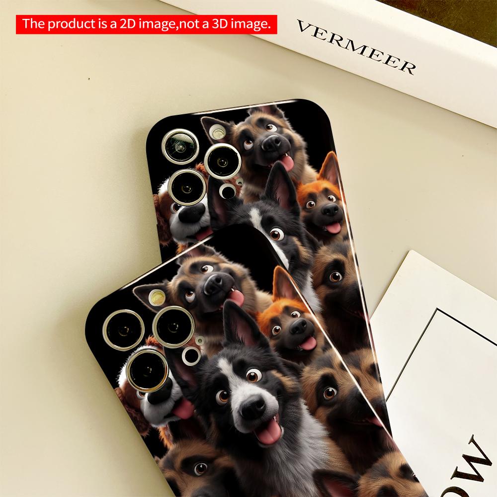 Cute Dog Group Portrait Phone Case All inclusive film hard phone case, compatible with iPhone 18 Pro Max 17 16 15 14 13 12 11