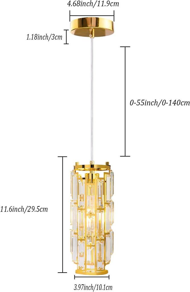 Modern Crystal Pendant Light Home Appliance Crystal Hanging Lamp for Dining Table Bar Bedside Crystal Suspension Fixture 220v