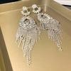1 Pair Fashion Long Tassel Dangle Earrings Bling Bling Exaggerated Earrings  Banquet