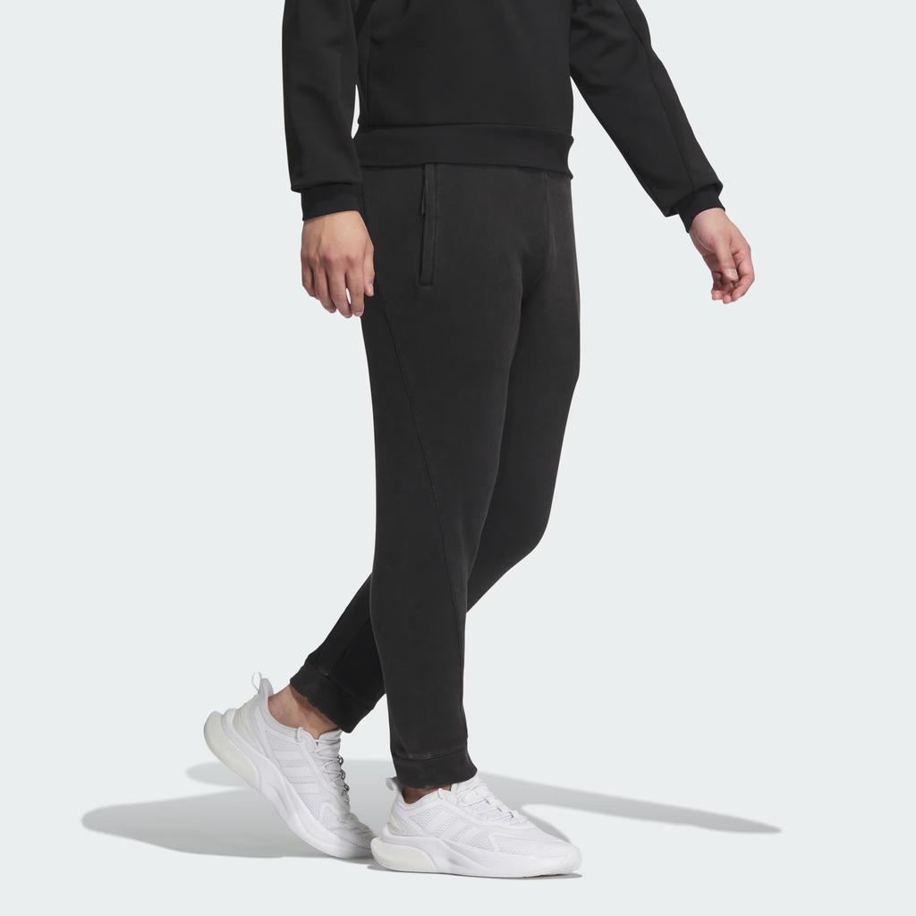 Adidas Wuji Series Dye Knit Joggers With Elastic Waist and Cuff Men Bottoms Black IS0446