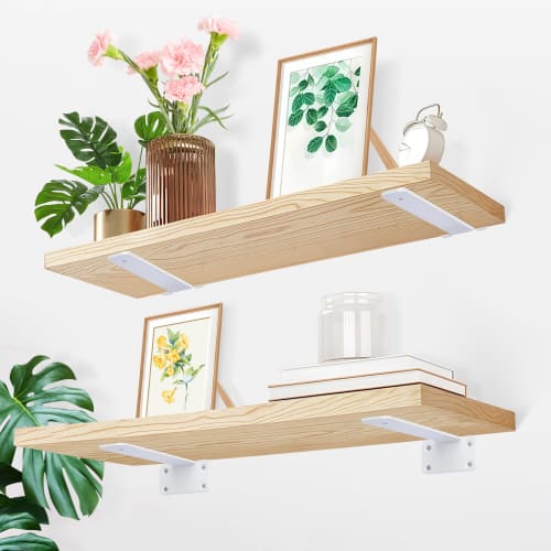 Ohbien Hidden Shelf Brackets, Set of 4, 20cm, 90kg Weight Capacity, Heavy-Duty, 5mm Thick Iron Brackets, Heavy-Duty L-Shaped Brackets, Smooth Surface,