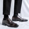 Fashion Pointed men's leather shoes Versatile fashion designer style Wedding trend party outdoor leisure business flat bottomed shoes