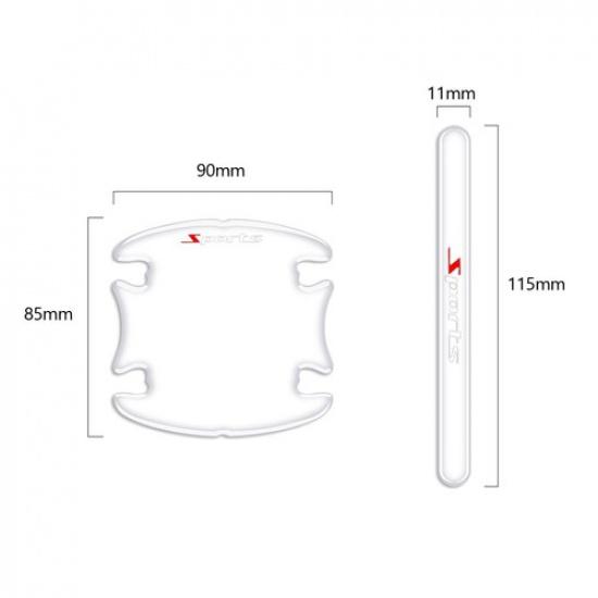 8Pcs Transparent Car Door Handle Bowl Sticker Anti Scratch Protector Accessories