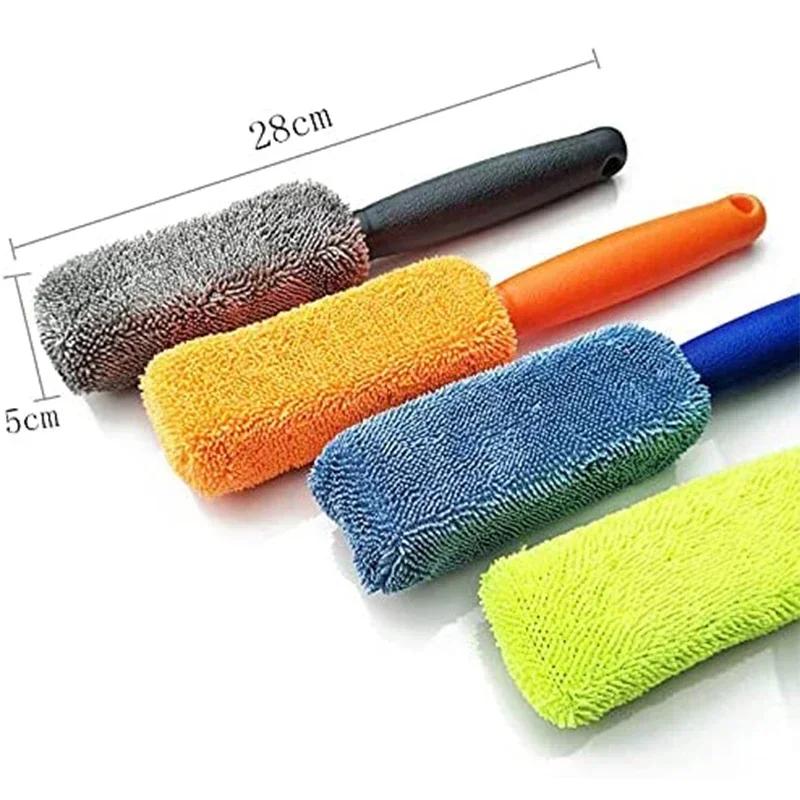 Car wash wheel hub brush, soft bristle sponge tire brush, small braid cloth, steel ring inner cleaning Accessories