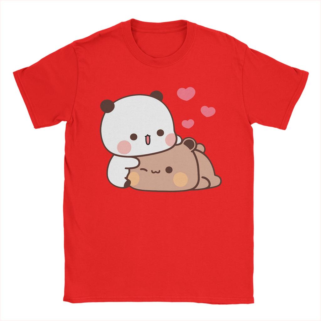 Panda Bear Bubu and Dudu TShirt for Men  Humor Cotton Tee Shirt Round Neck Short Sleeve T Shirts 4XL 5XL Tops