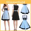 Stylish Women Traditional Dirndl Dress With Apron And Blouse For Festivals