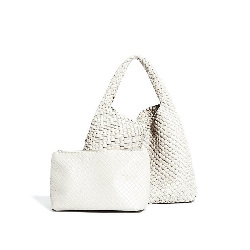 Pure Hand-woven Women's Bags, Large-capacity Shoulder Handbags, Fashionable and Versatile Underarm Bags, Exquisite and Simple