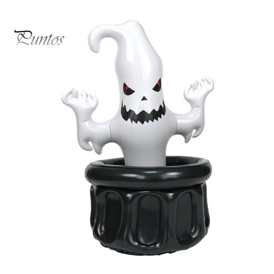 Ghost Ice Bucket Inflatable Bucket, Halloween Party Drink Tub, White Beverage Cooler for Decor, Outdoor Picnic Storage