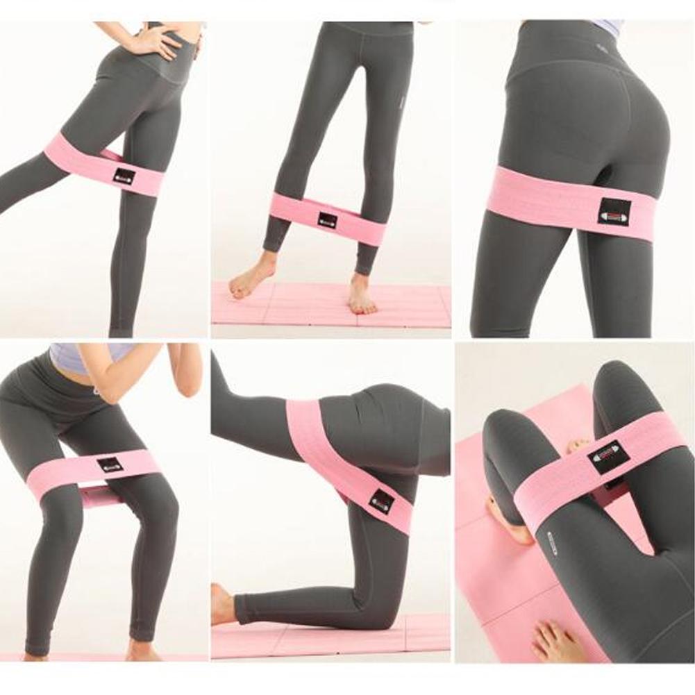120Lbs Resistance Loop Exercise Bands Legs Butt Hip Yoga Fitness Workout Stretch Band Pink L