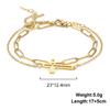 Double Layer Cross Pendant Bracelet For Stacking With Hollow Two-Hole Cross Chain Welded Necklace Jewelry