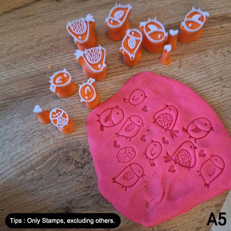 

12 шт. Штампы из глины в форме сердца птицы, набор пластиковых штампов для керамики, скрапбукинга, изготовления открыток - Совместимы с полимерной глиной, воском, смолой A5