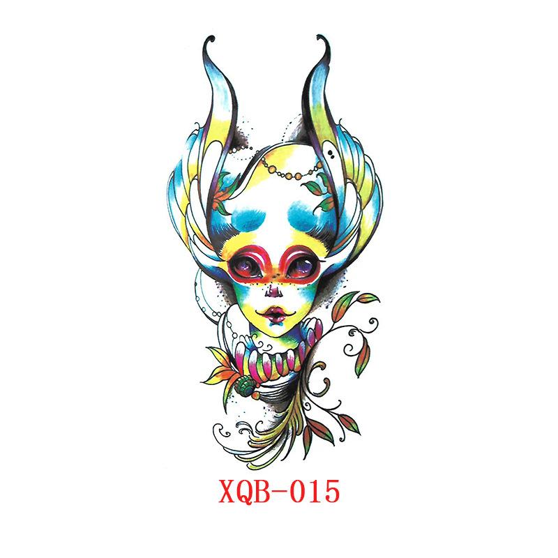 Kleine Ganzarm-Tattoo-Aufkleber, Blumenbuchstaben, Tier-Tattoo-Aufkleber, Schwarze Aufkleber Tattoo