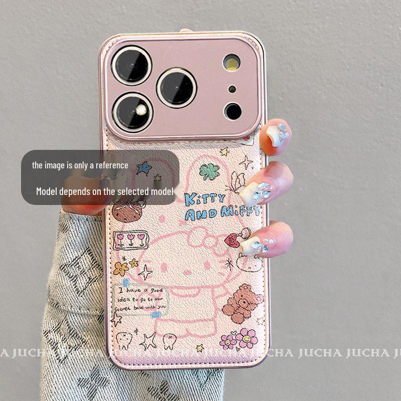 

Pink Rabbit Cat Apple iPhone 16 Pro Max Drop-proof Case with Lanyard for New iPhone 17 iPhone 11 Pro Max