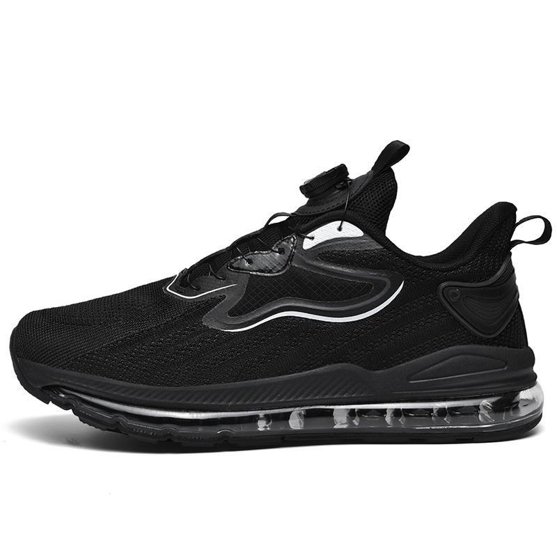 Rotating Button Mesh Sneakers for Men in Summer Youth Full-Length Air Cushion Shock-Absorbing Running Shoes