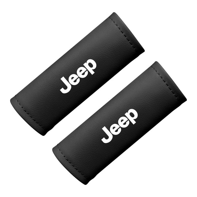 2Pcs Leather Car Door Armrest Cover Roof Handle Covering For Jeep Grand Cherokee Wrangler JK Gladiator Compass Renegade Wagoneer AJR1
