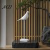 Artistic Resin Animal Statues Black & White Bird Figurine, Minimalist Modern Art Sculpture for TV Interior Design Accents Cabinet Bookshelf